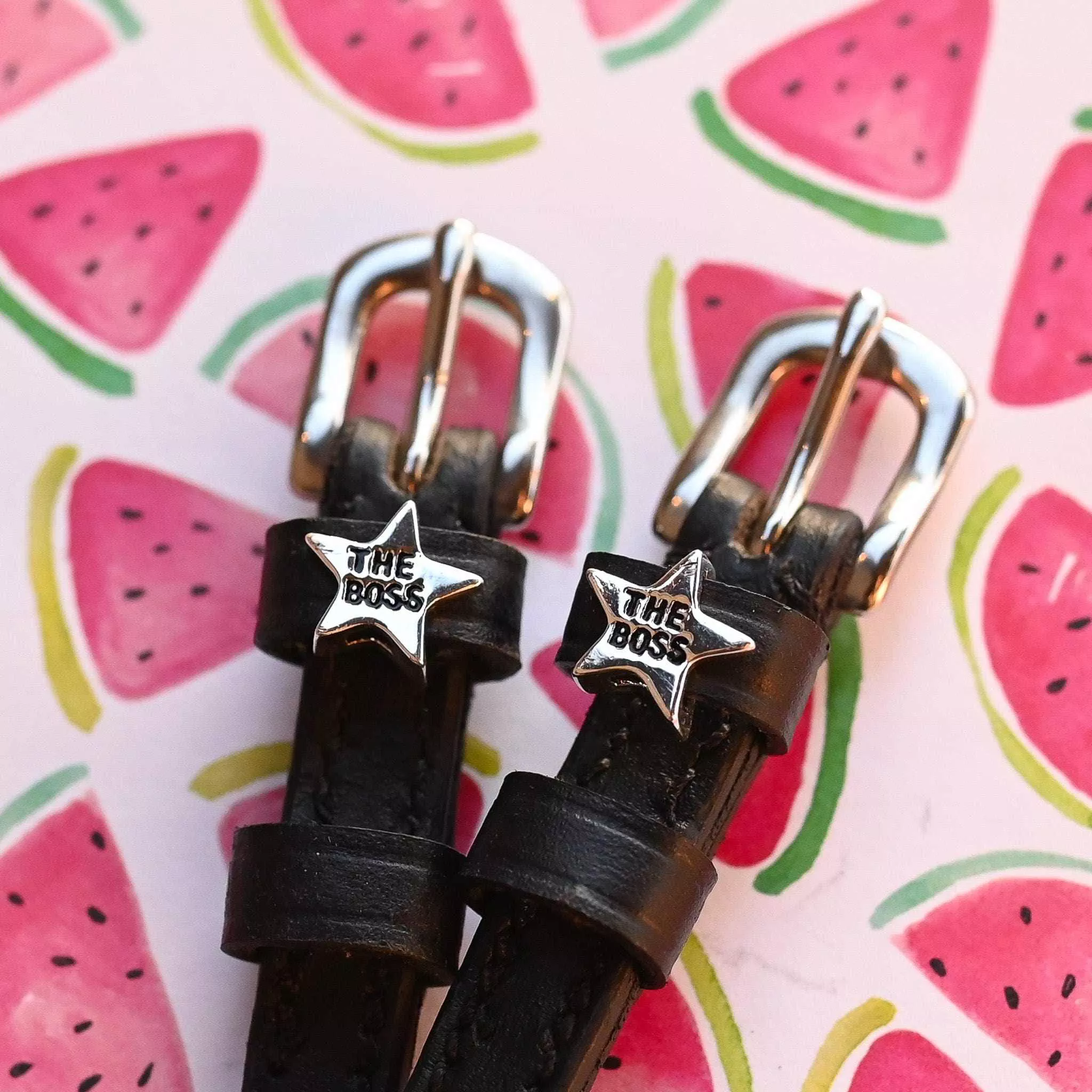 D&S - The Boss Star Silver Spur Straps - 18"