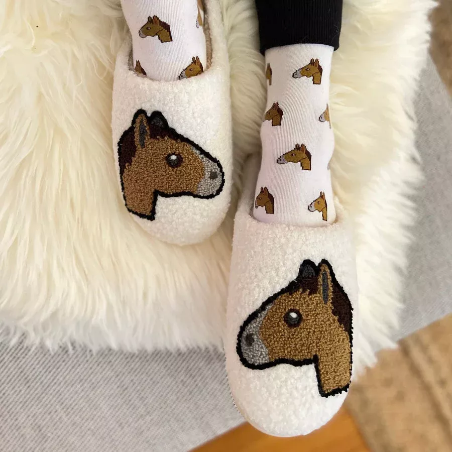 D&S - Horse Head Emoji Slippers