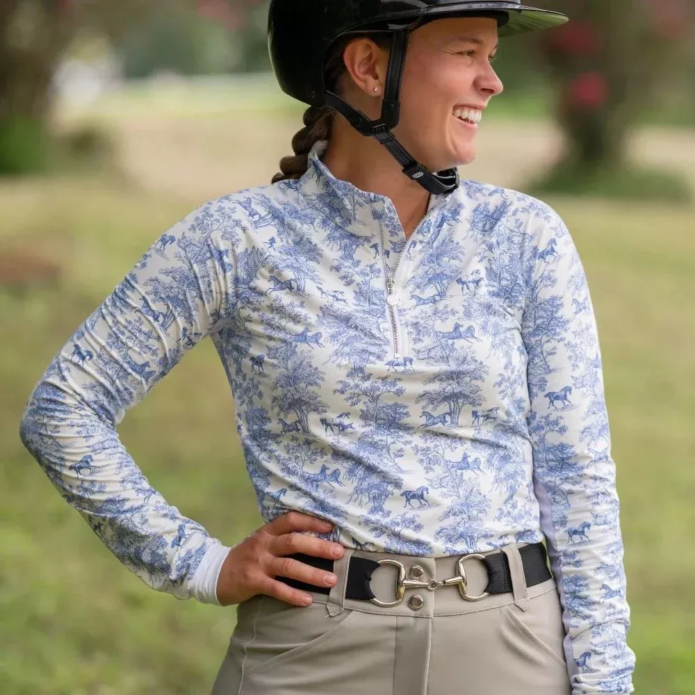 Dapplebay Ladies Equestrian Toile 1/4 Zip Riding Top