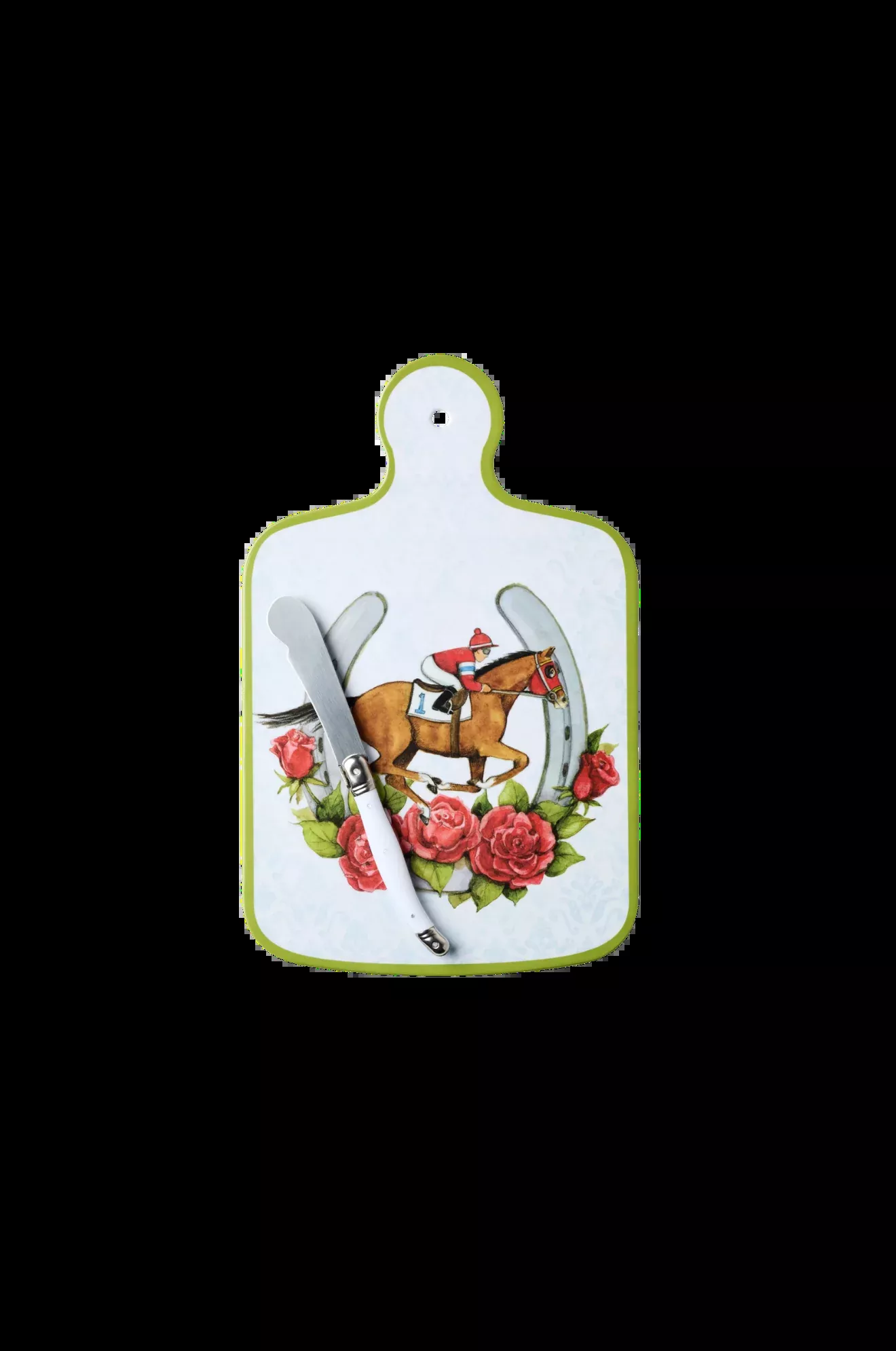 Day At The Races Cheese Board w/Knife-2PC