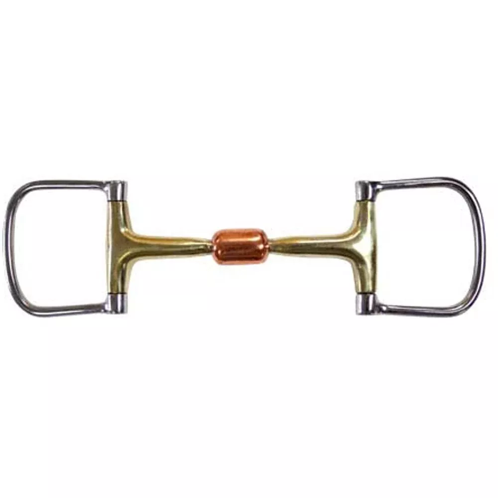 Derby Brass Mouth Dee Horse Bit With Copper Roller 5"