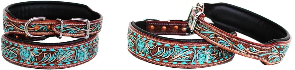 Dog Puppy Collar Cow Leather Adjustable Padded Canine
