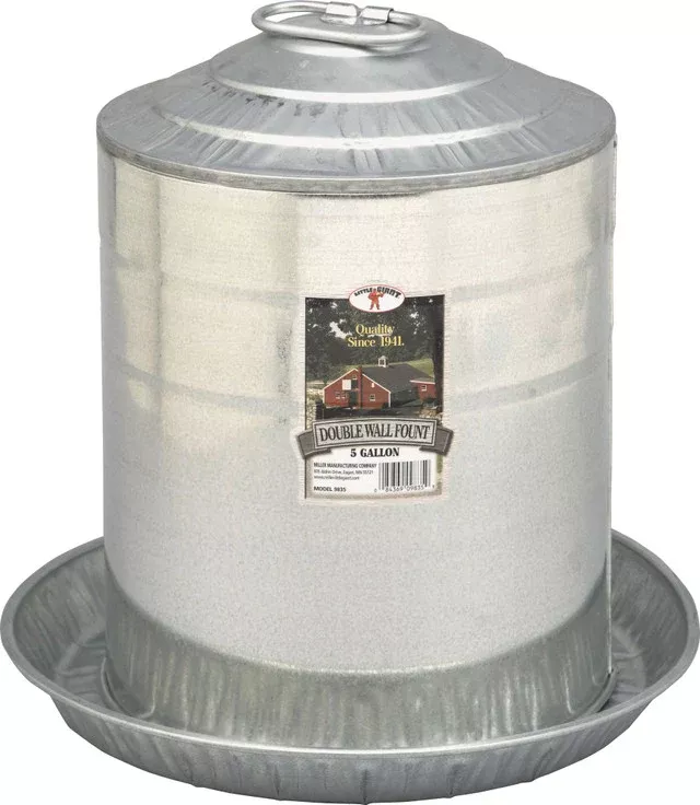 Double Wall Fount Galvanized-galvanized : 5 gal