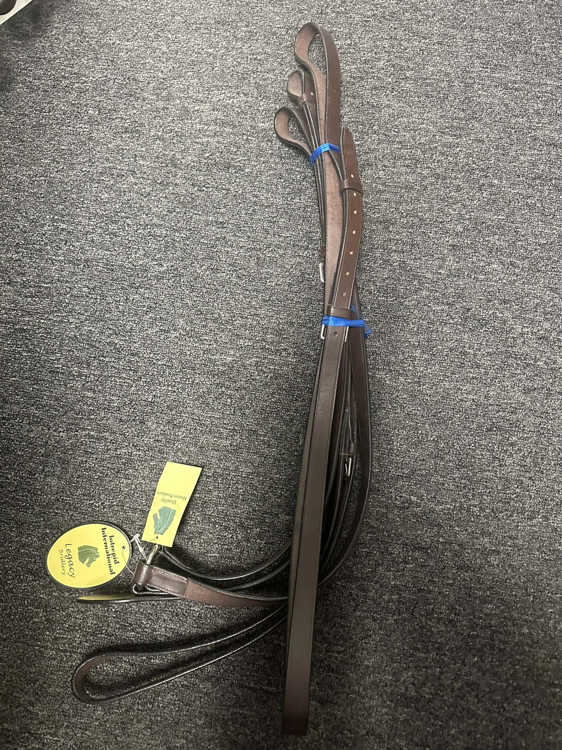 Draw reins with Breastplate Havana brown