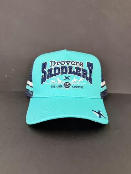 Drovers Saddlery Trucker Cap - Teal & Navy