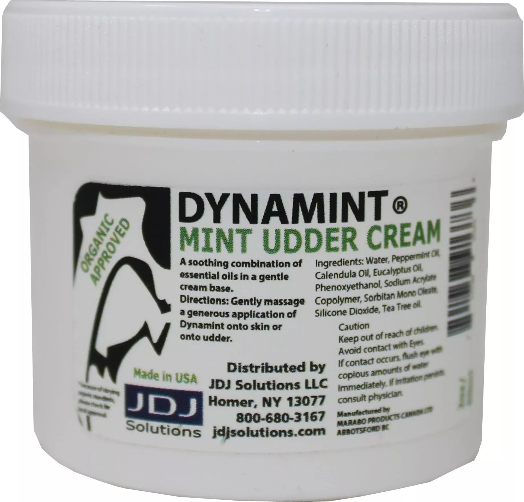 Dynamint Mint Udder Cream 2 oz White