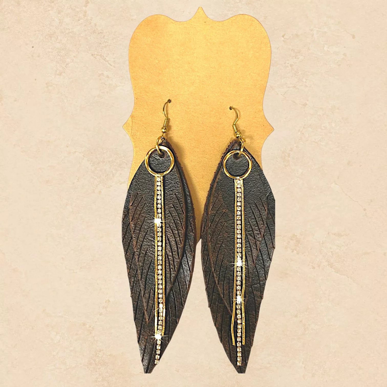 Earrings Desert Night Feather