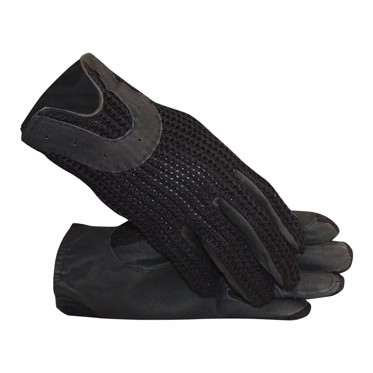 ELATION CROCHET BLACK GLOVES SIZE 9