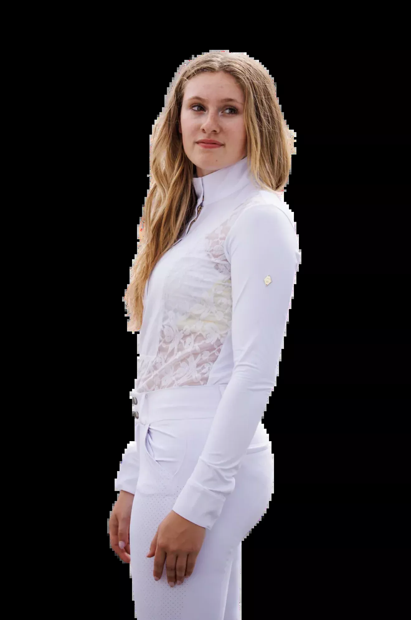 Embroidered Lace Bib Show Shirt
