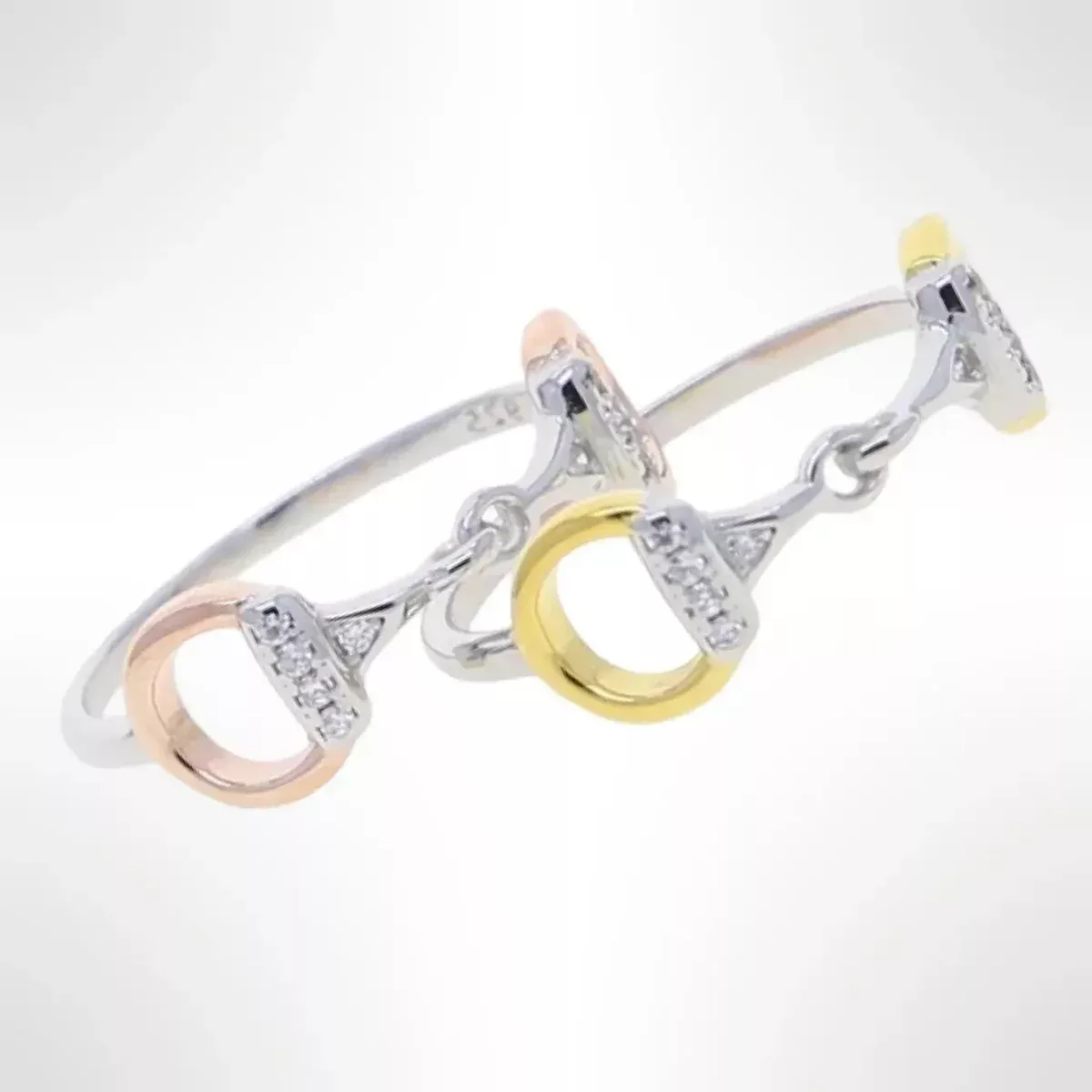 Equestrian Horse Snaffle Bit Sterling Silver Ring