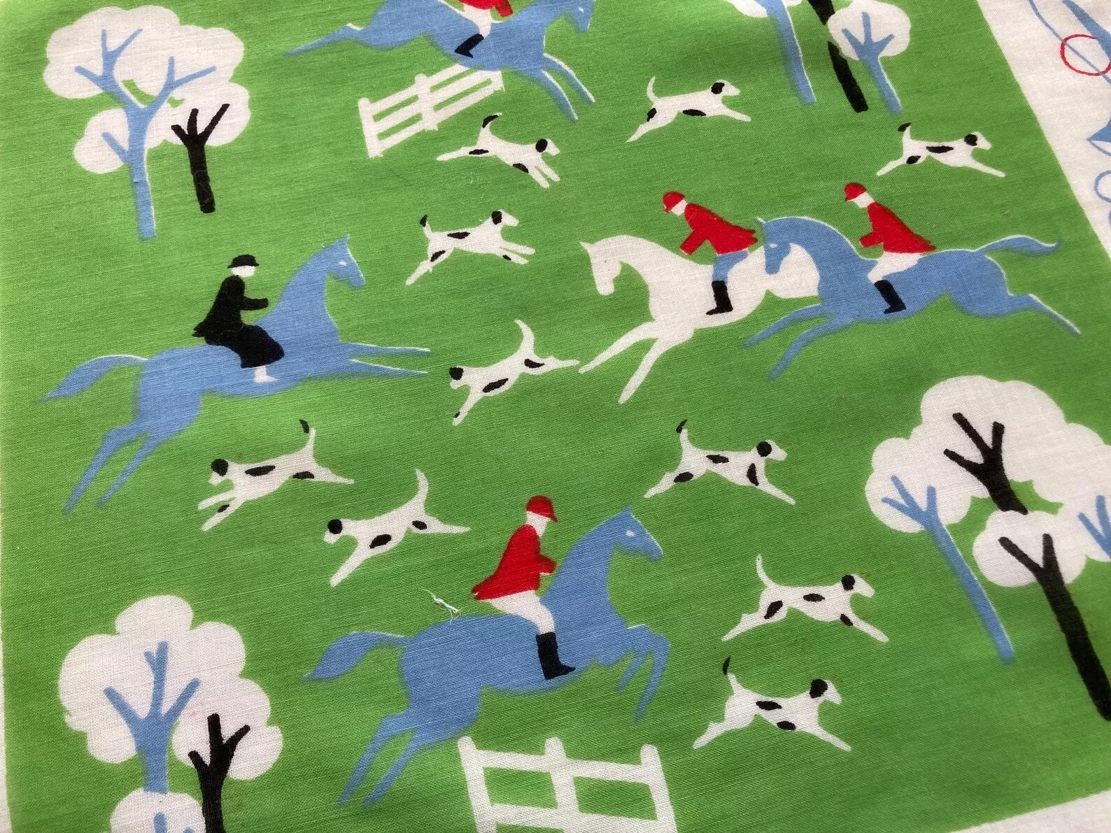 Equestrian-Themed Vintage Hanky