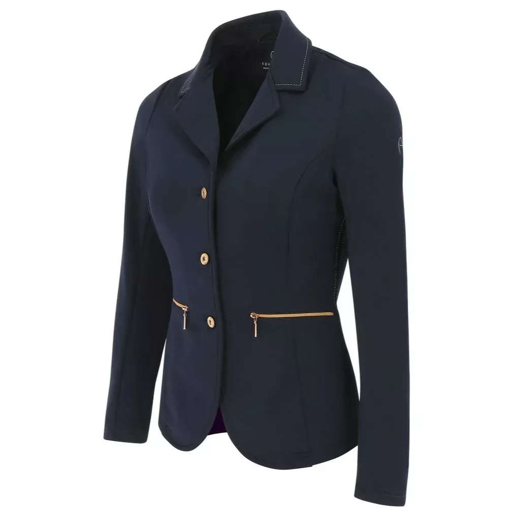 Equi Theme Athens Ladies Competition Jacket Navy with Rose Gold
