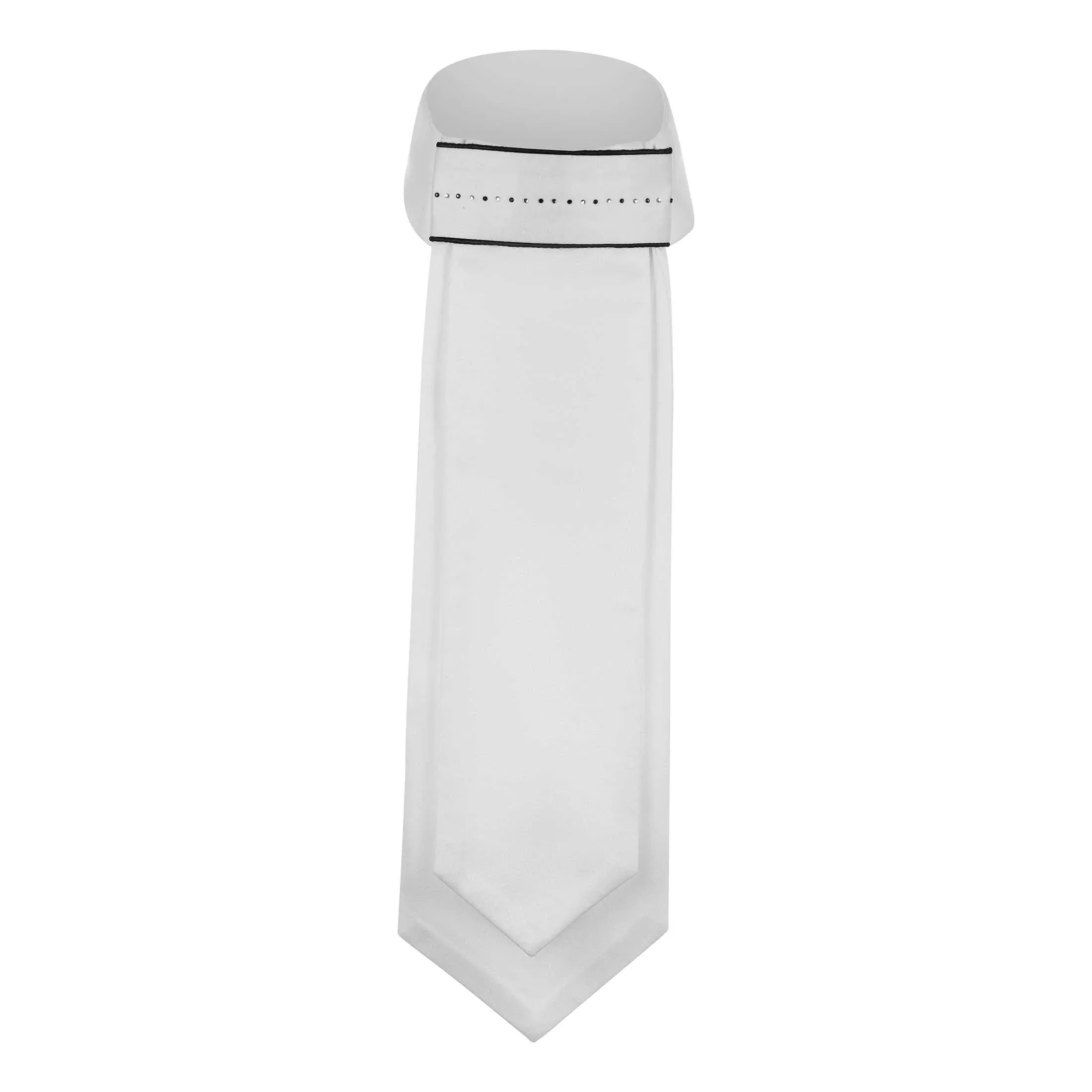 Equinavia Bria Pre-Tied Stock Tie - White/Black