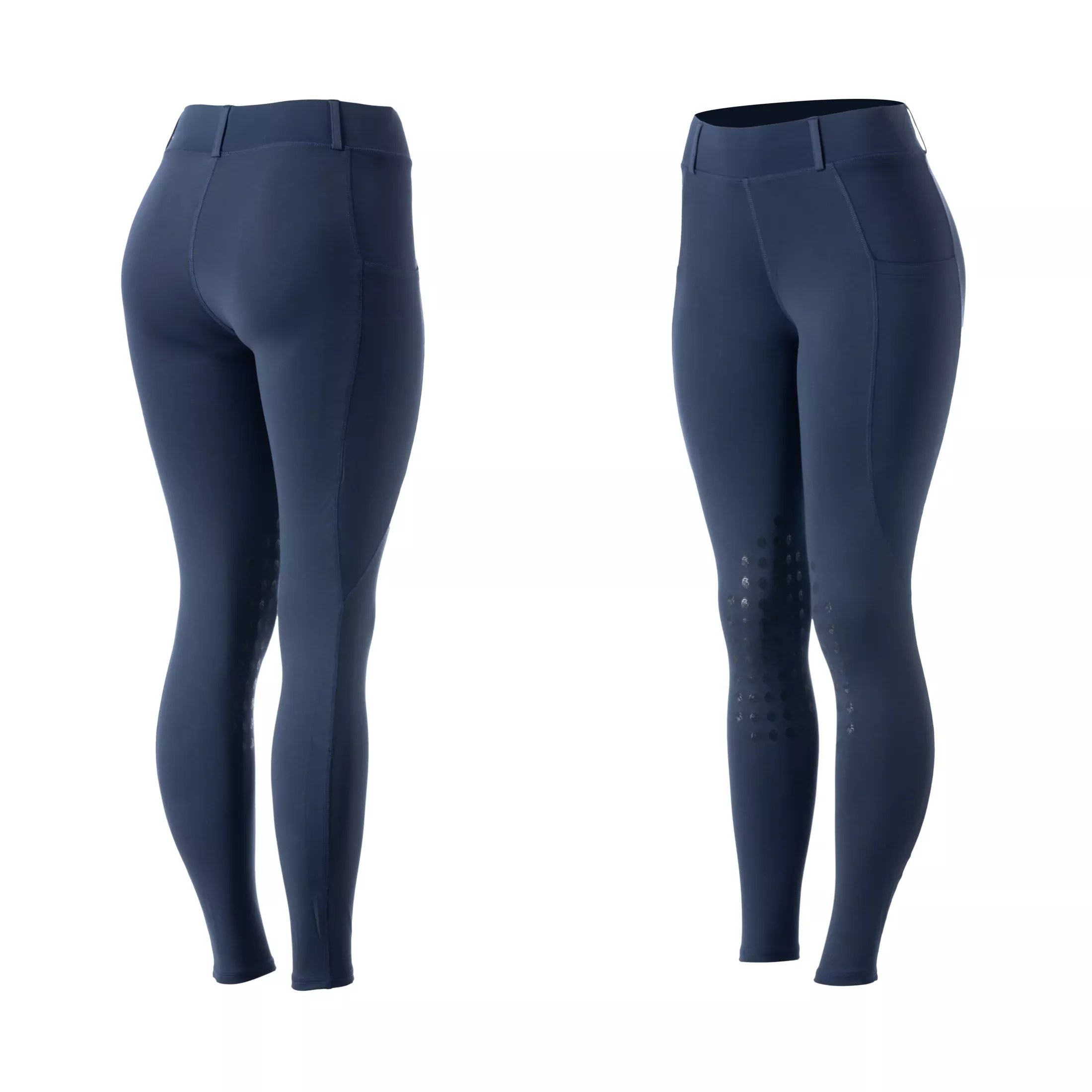 Equinavia Classic Womens Knee Patch Riding Tights - Deep Blue
