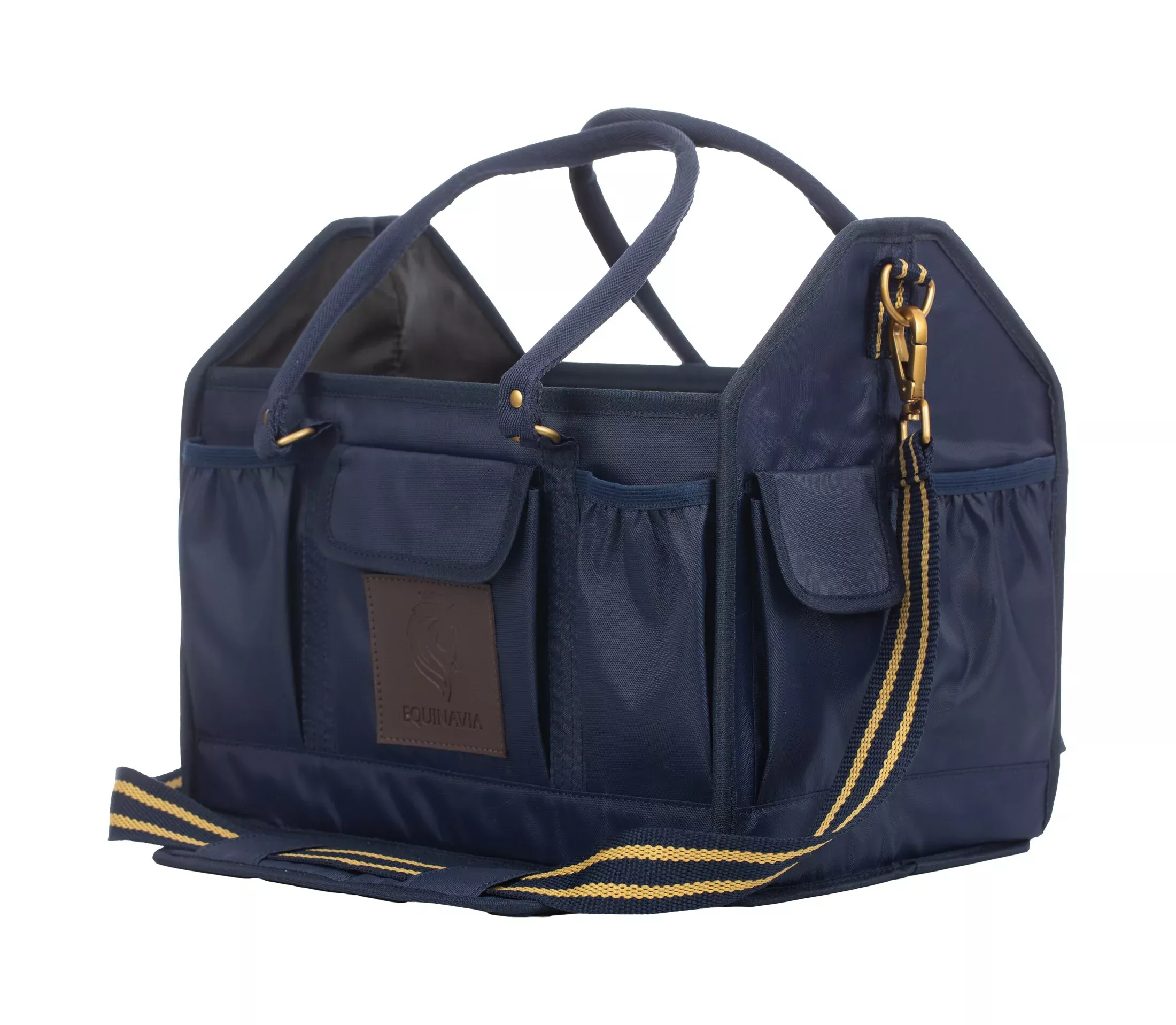 Equinavia Darby Large Collapsible Grooming Tote - Navy/Gold