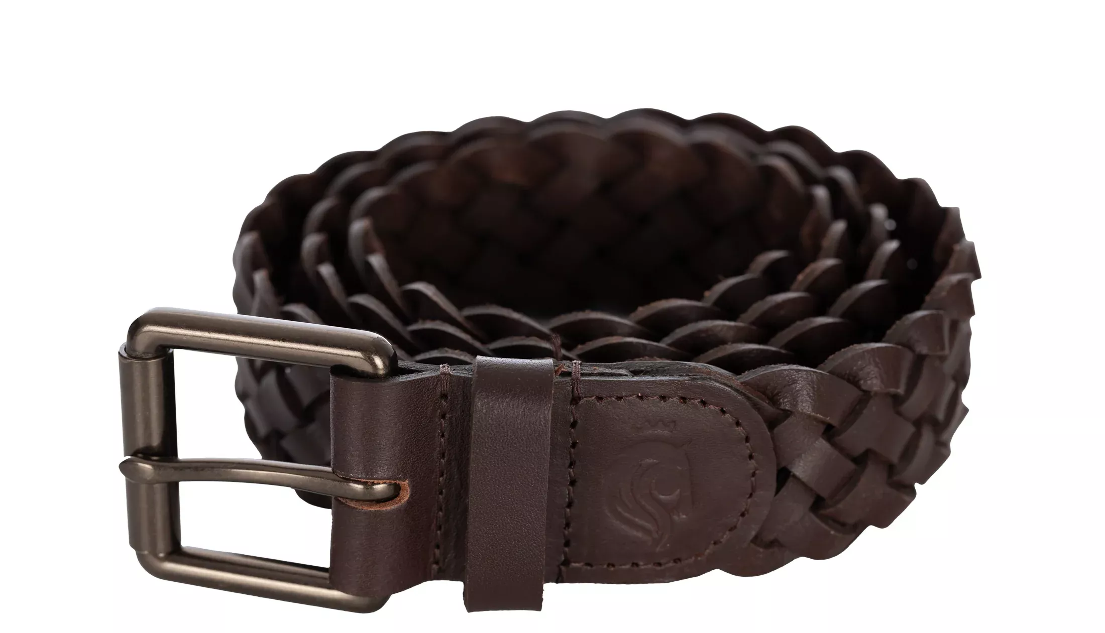 Equinavia Kari Braided Wide Leather Belt - Chocolate Brown