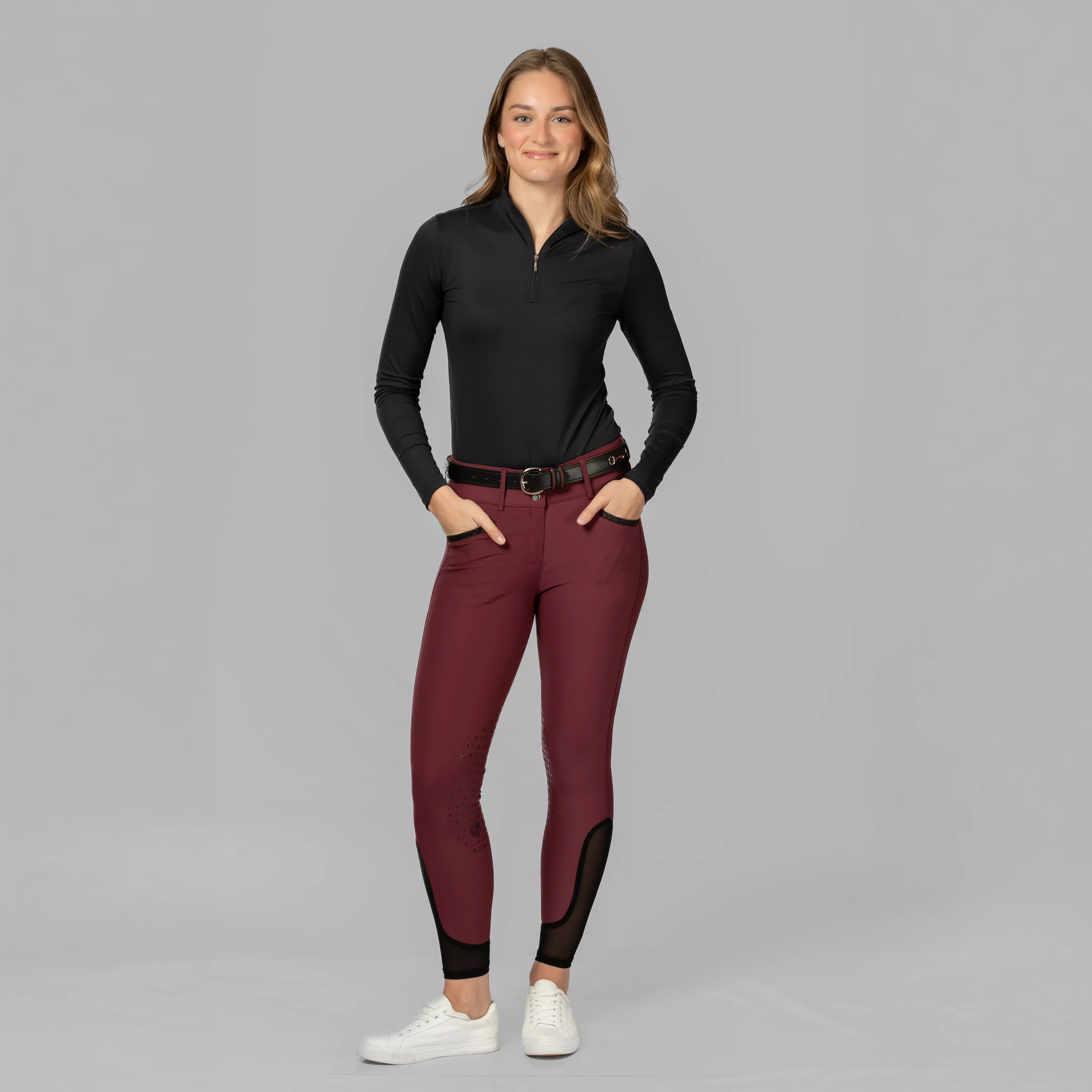 Equinavia Kristina Womens Knee Patch Breeches - Burgundy