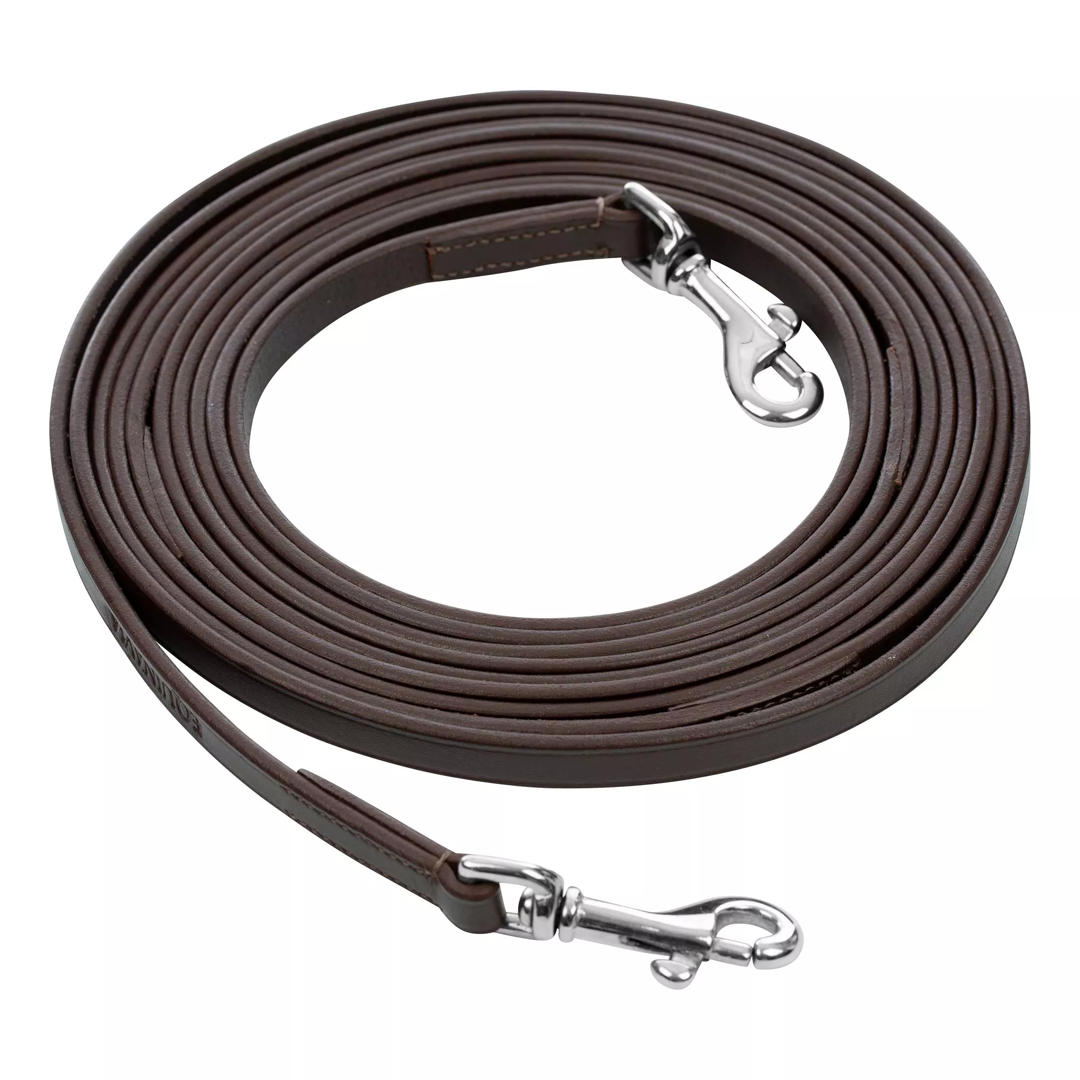 Equinavia Saga Leather Snap Front Draw Reins - Chocolate Brown