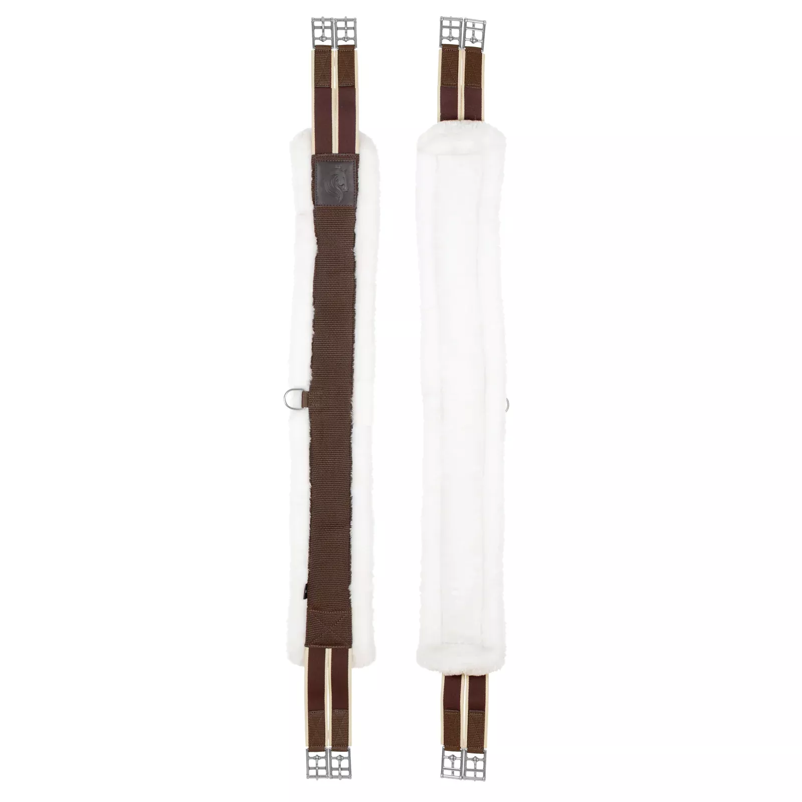 Equinavia Valkyrie Ultra Fleece Girth - Ivory White/Brown