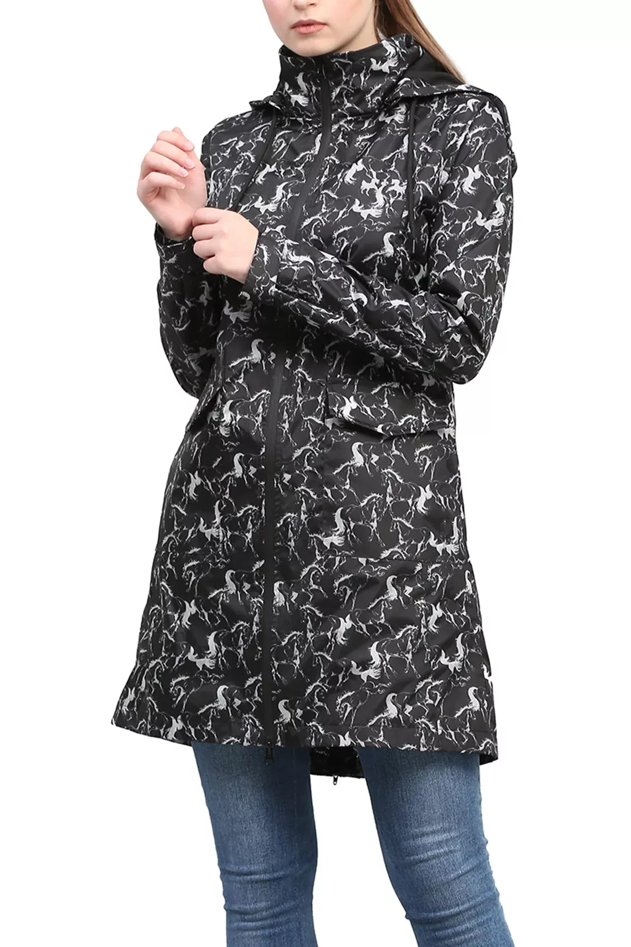 Equine Couture Ladies Linear Horse Rain Jacket