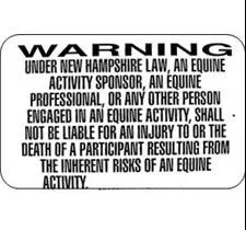 Equine Liability Sign New Hampshire