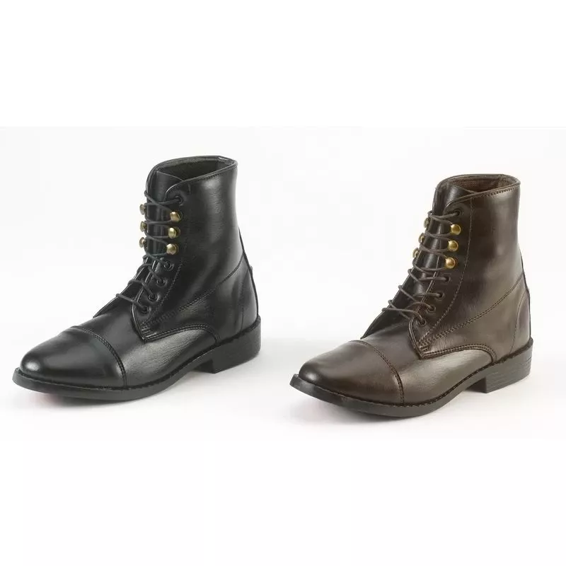 Equistar Kids’ All Weather Synthetic Laced Paddock Boot – Brown