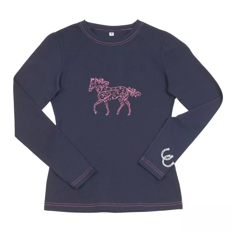 Equistar Kids’ Long Sleeve Graphic Tee – Midnight