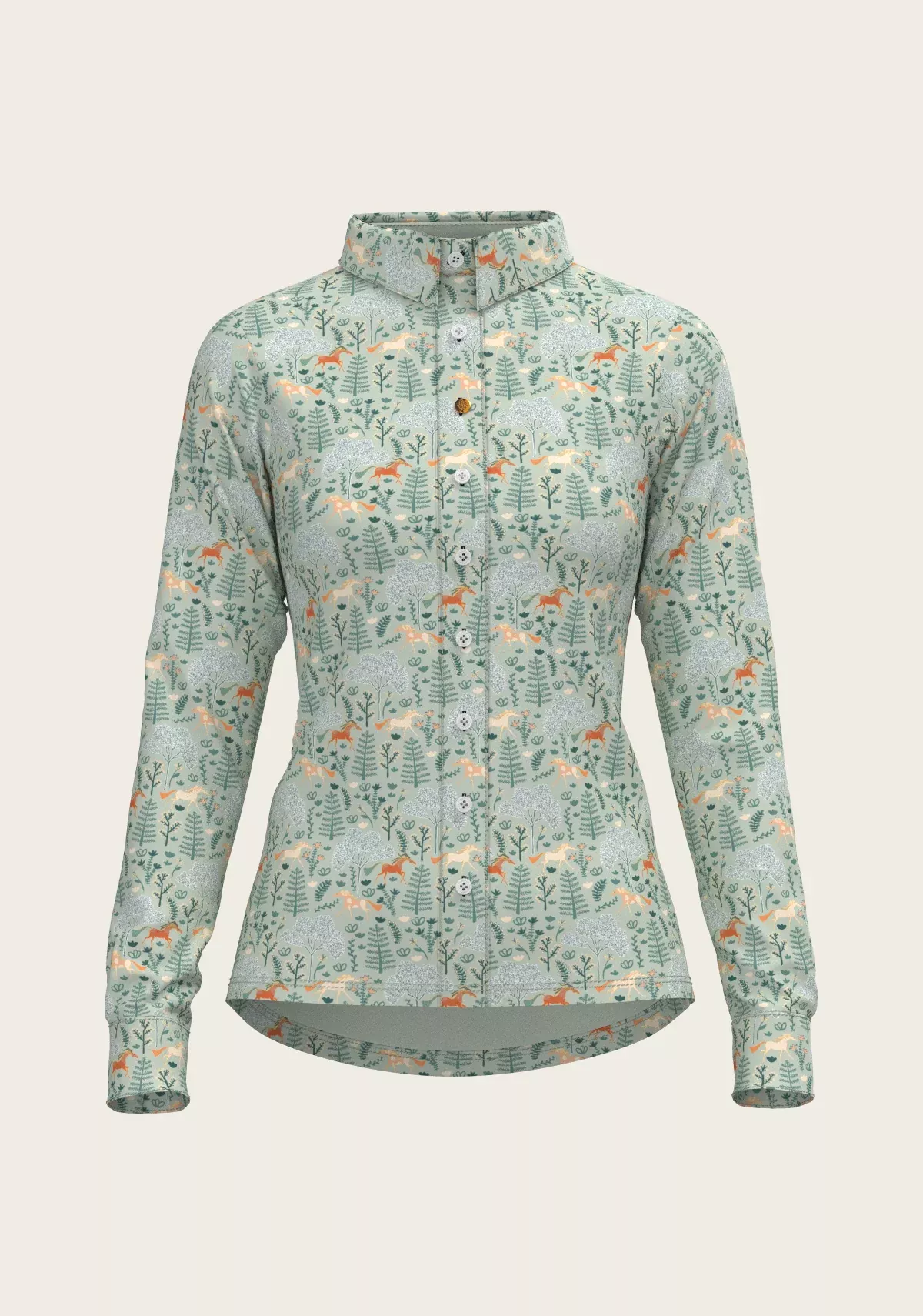 Espoir - Forest on Lime Ladies Button Shirt