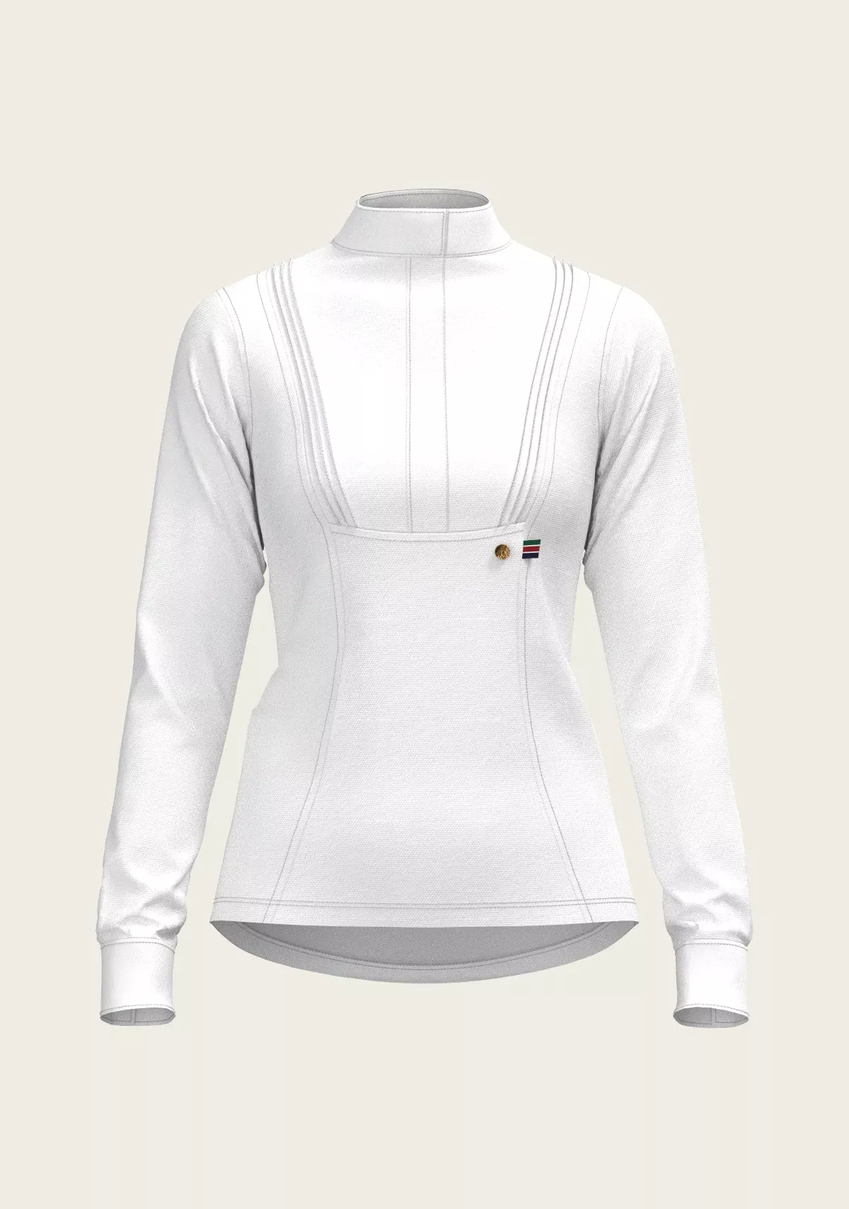 Espoir - Short Pleated Long Sleeve Show Shirt