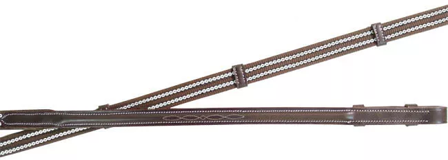 Fancy Stitch Rubberized Yarn Web Reins for English Bridles