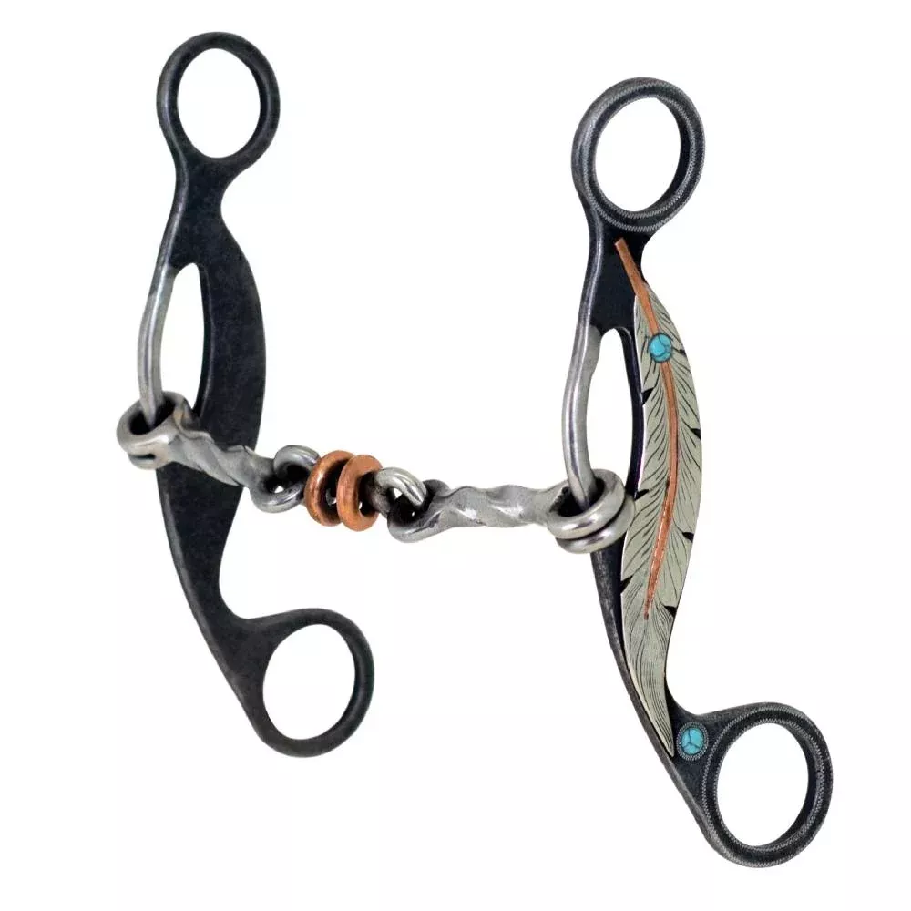 Feather Twisted Dog Bone Gag Bit