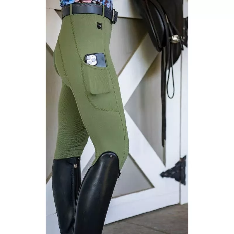 FITS Women’s TechTread 2 Pocket Full Seat Pull On Breeches – Chive