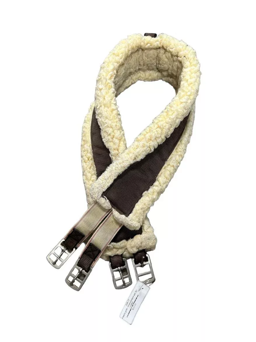 Fleece Girth - Brown/Cream est. 50" - USED