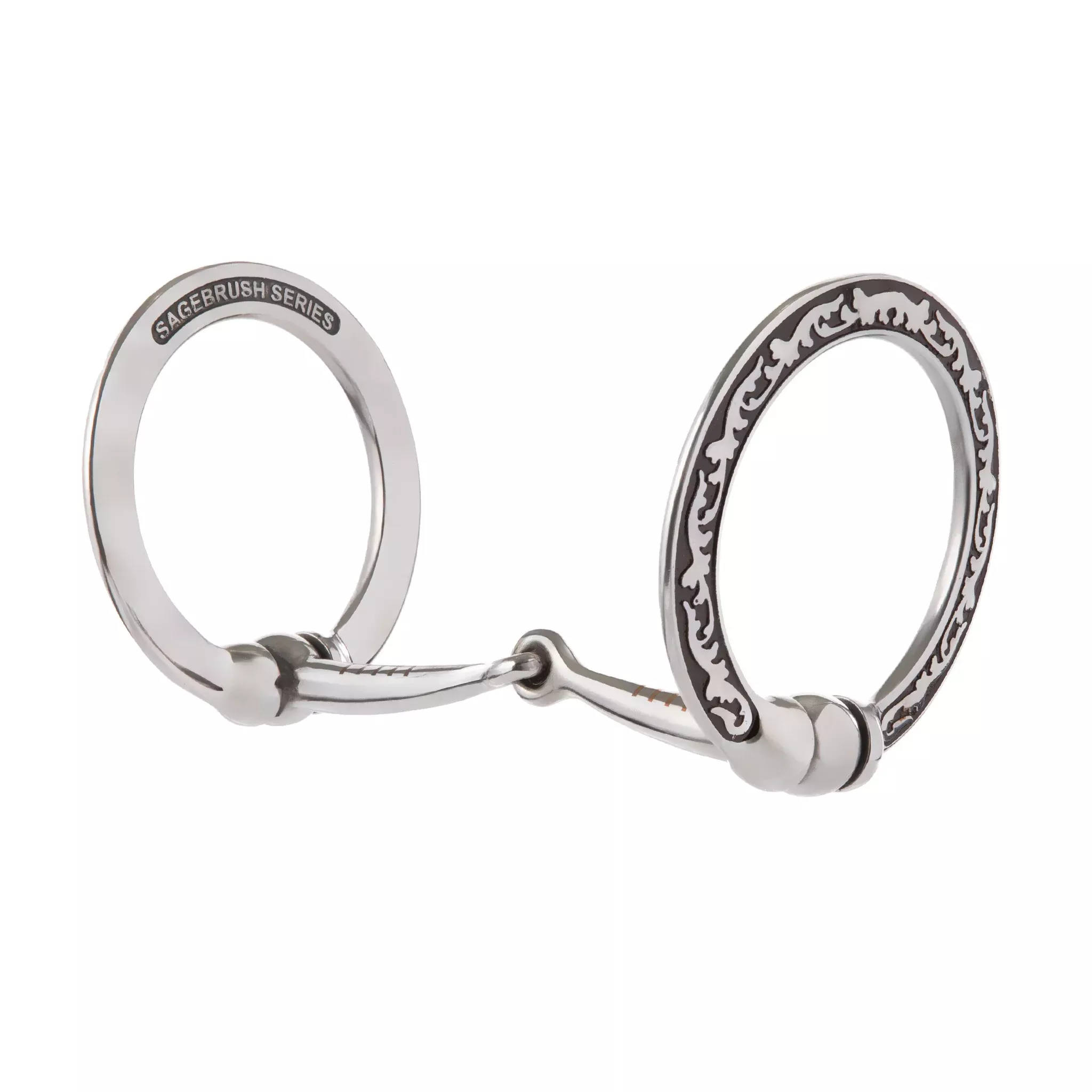 Floral Engraving with Black Accents, 5" Snaffle Mouth