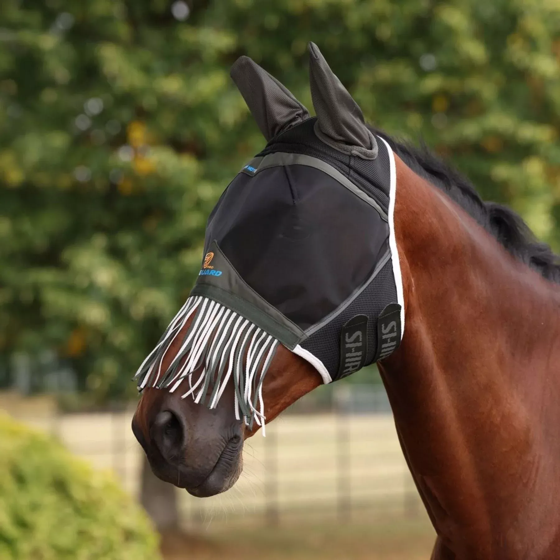 FlyGuard Pro Air Motion Fly Mask with Ears & Fringe