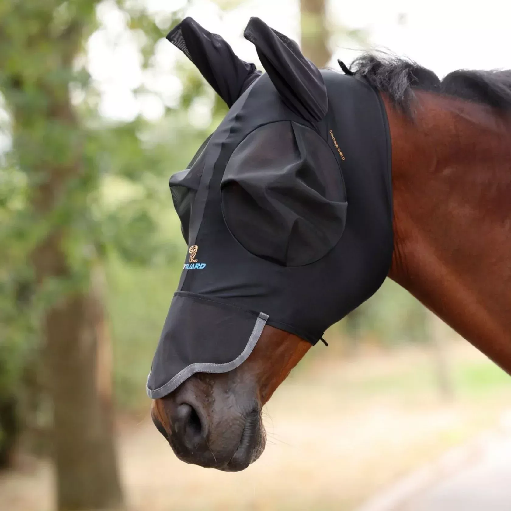 FlyGuard Pro Stretch Fly Mask with Ears & Nose