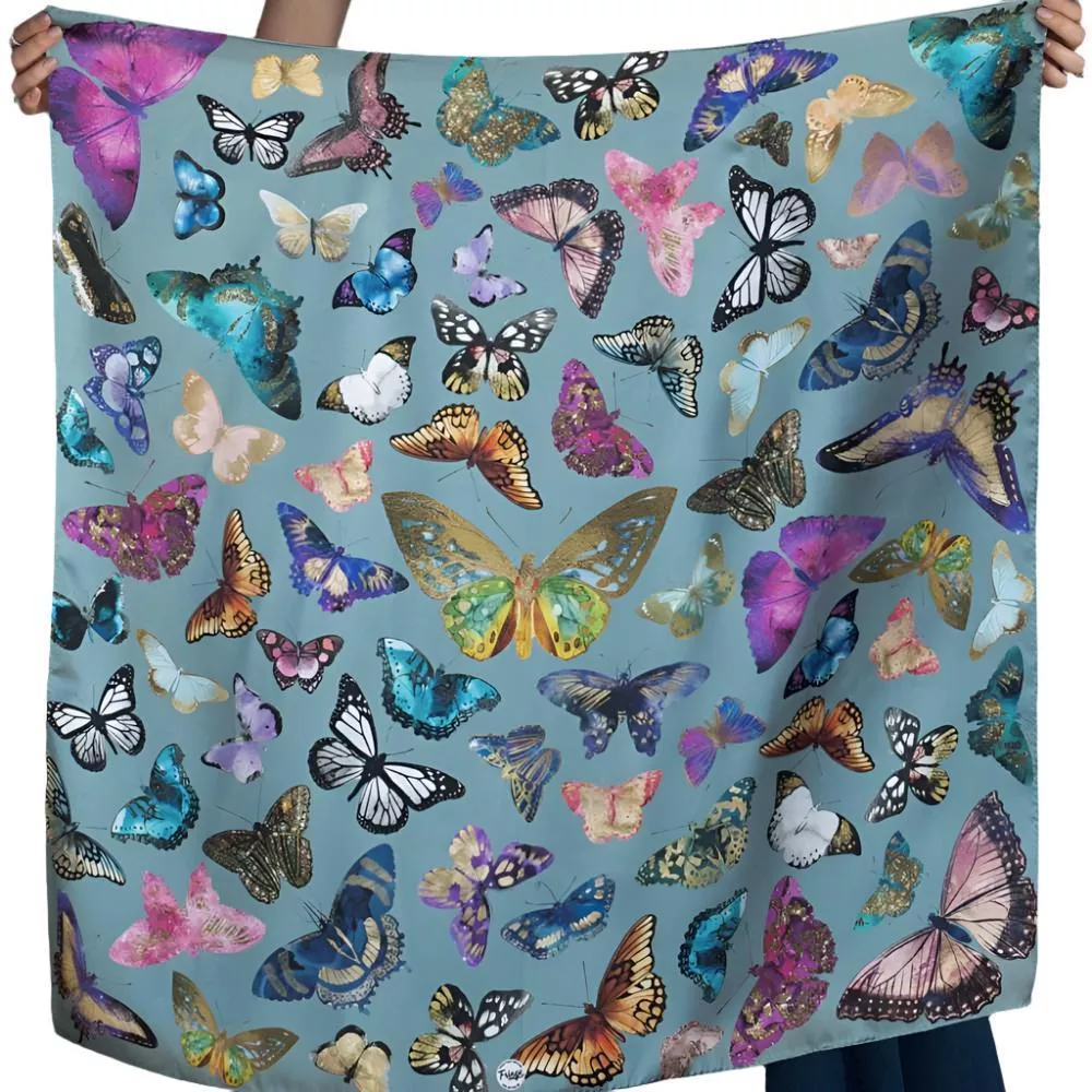 Fringe Scarves "Butterflies" Long Wild Rag