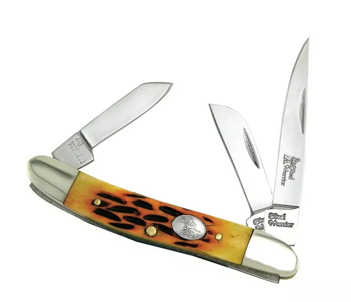 Frost Cutlery Steel Warrior Range Folding Knife, 3-Blade