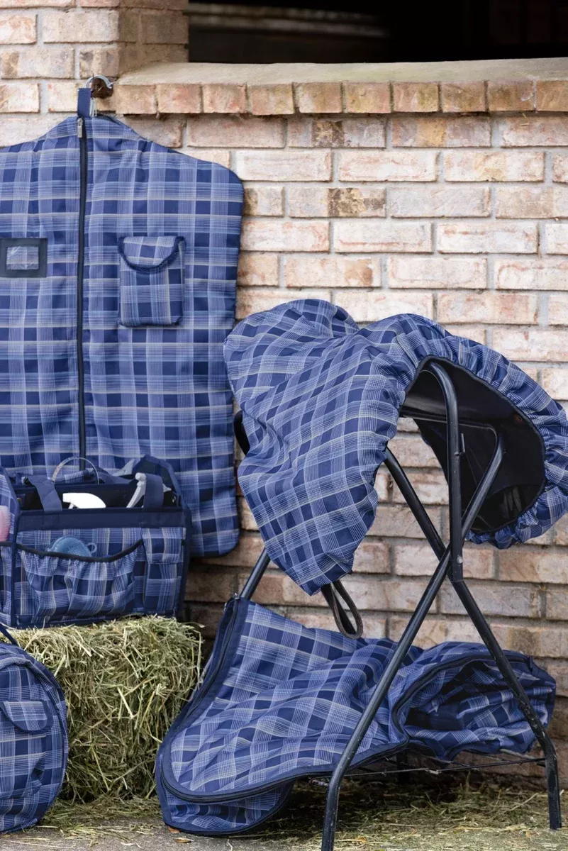 Garment Bag - Smoke Blue Plaid