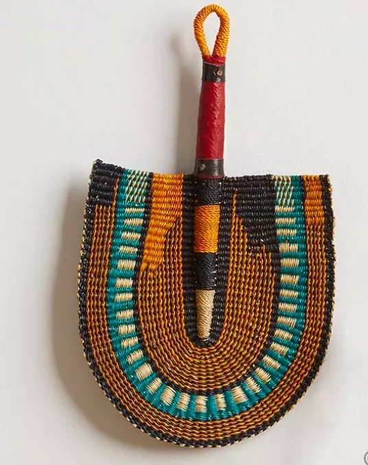 Gold and Blue Bolga Fan