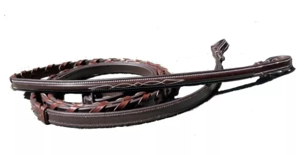 Grewal Equestrian Fancy Stitch 2-Tone Reins