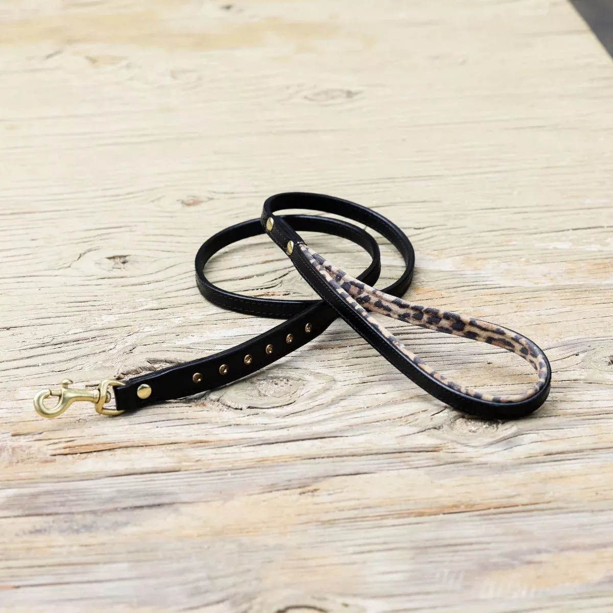 Halter Ego Black Leather Safari Dog Leash