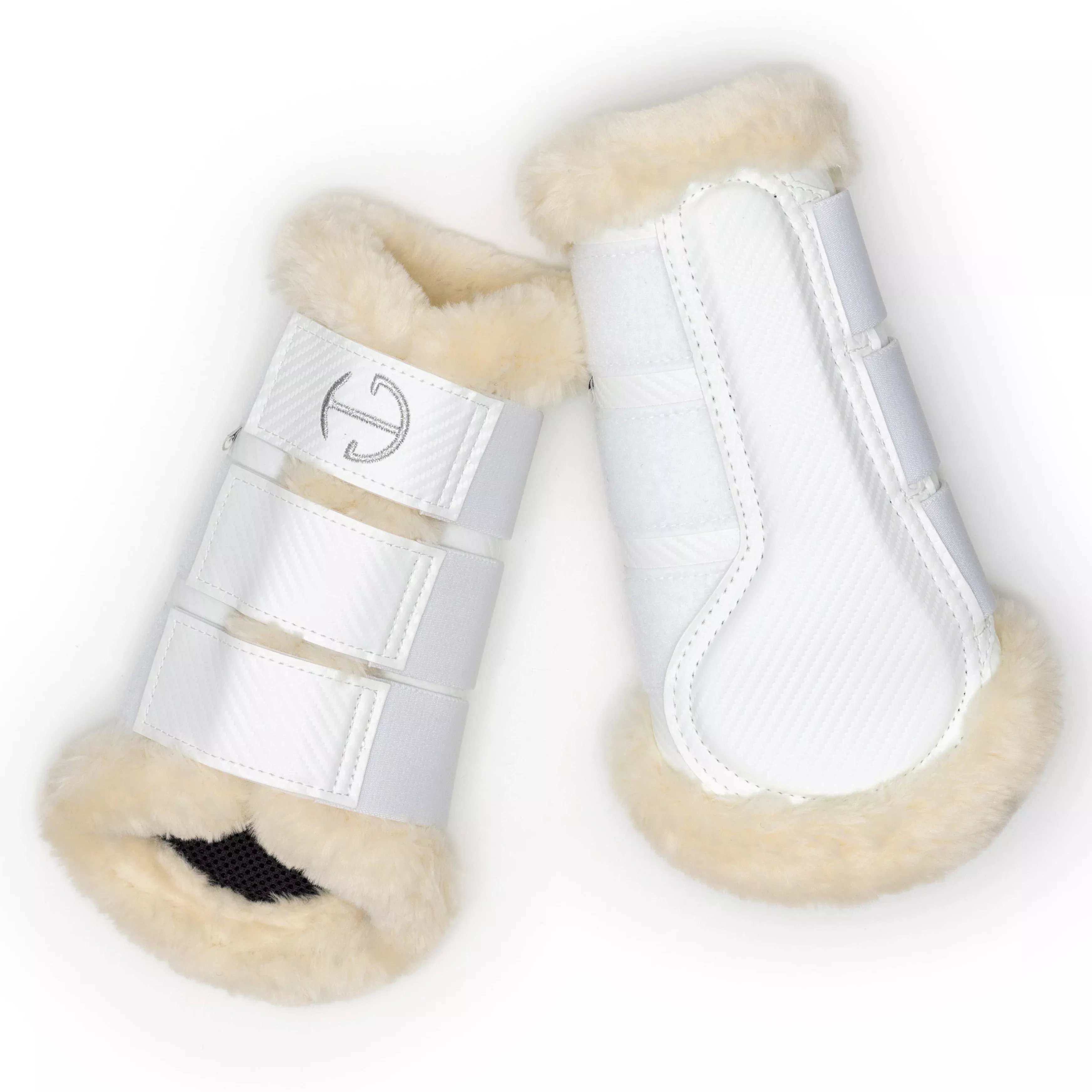 Halter Ego - Carbon Tech Collection MESH LINED Brushing Boots - White / Natural