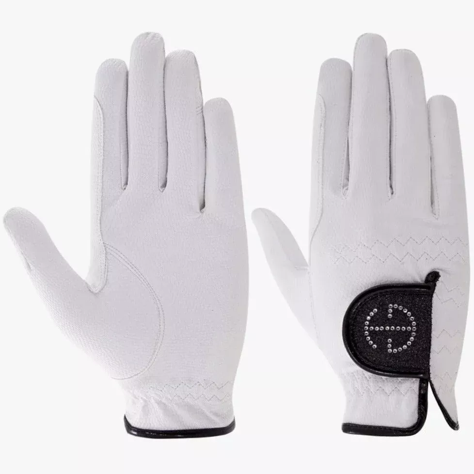 Halter Ego - Competition Gloves - Jet Black Glitter & Crystal Logo