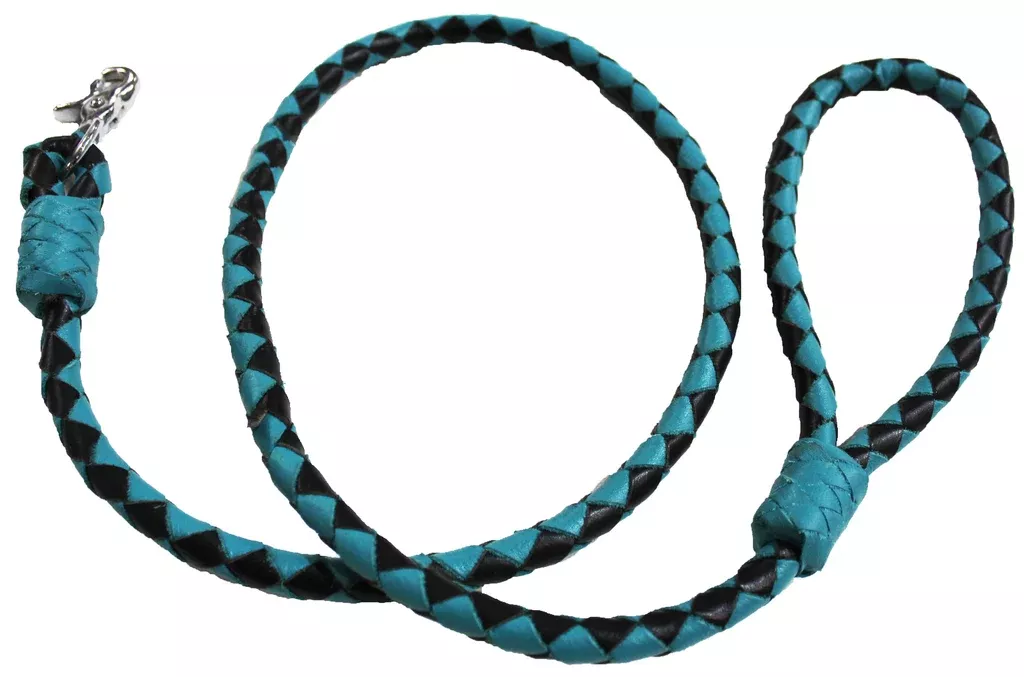 Handmade Beaded Leather Dog Collar Leash Padded Handle 4 ft 60006TR