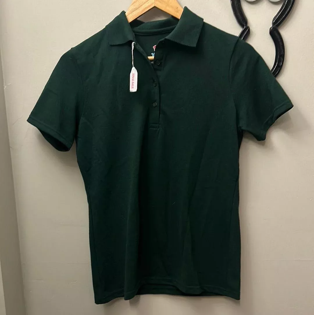 Hanes Hunter Green Polo Shirt Small