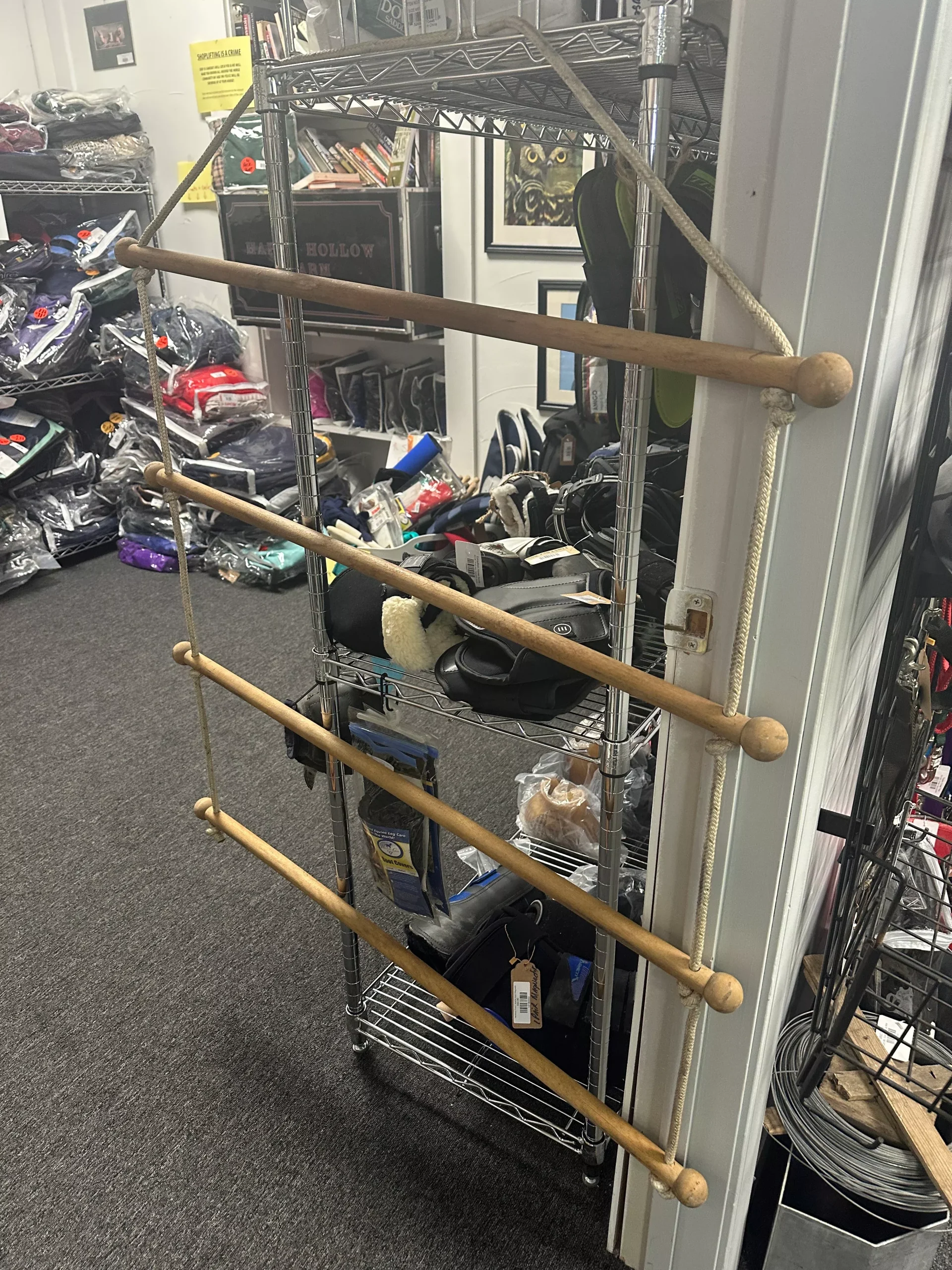 hanging saddle pad rack