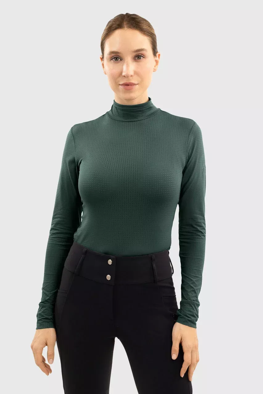 Harcour - Venti Women's Mock Neck Perforated Long Sleeve Technical Shirt