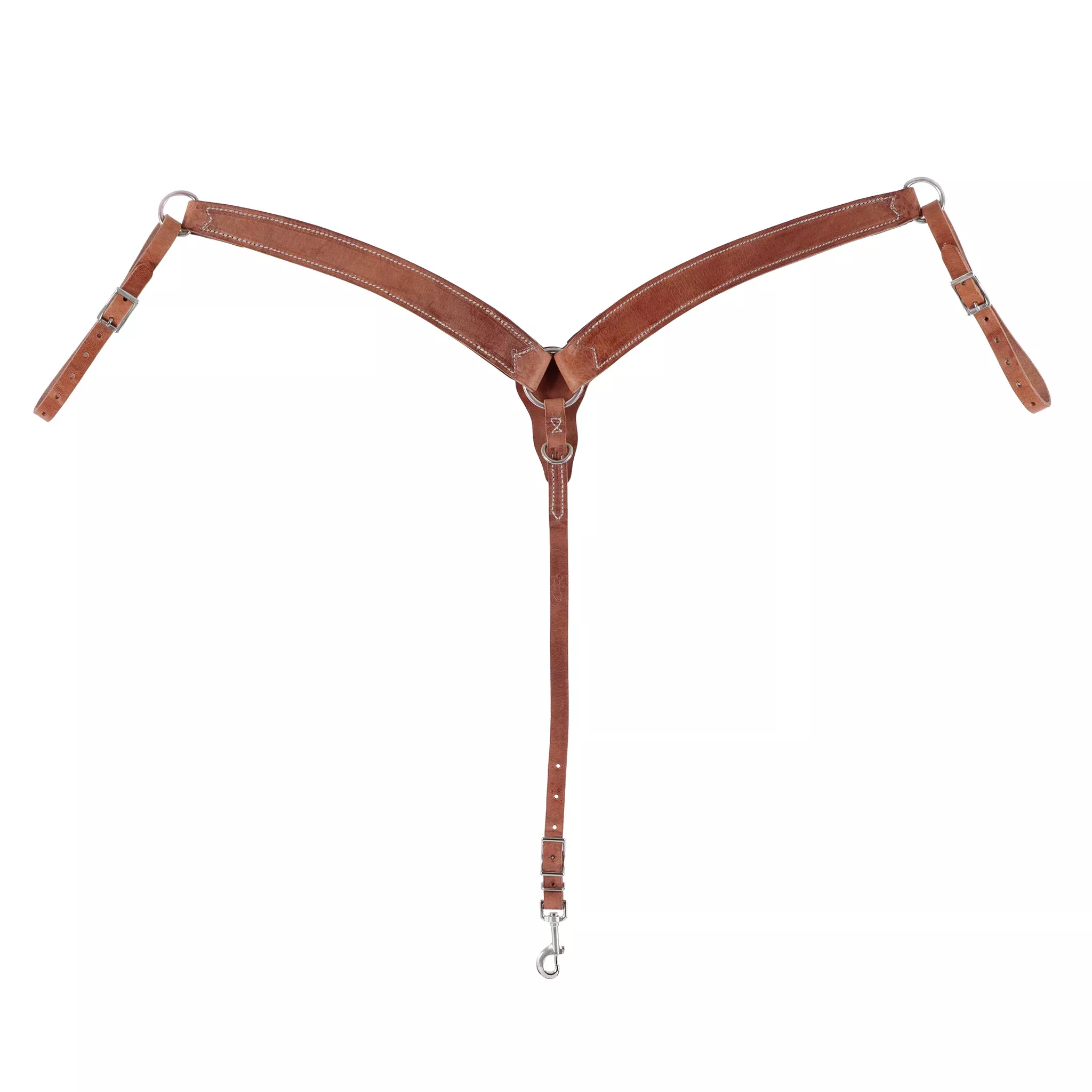 Harness Leather Contoured Ring-in-Center Breast Collar