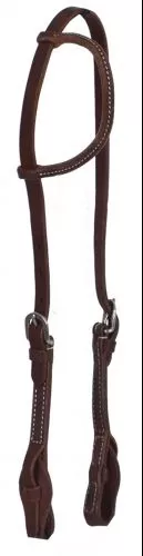 HEAVY OILED LEATHER ONE EAR HEADSTALL WITH QUICK CHANGE BIT LOOPS